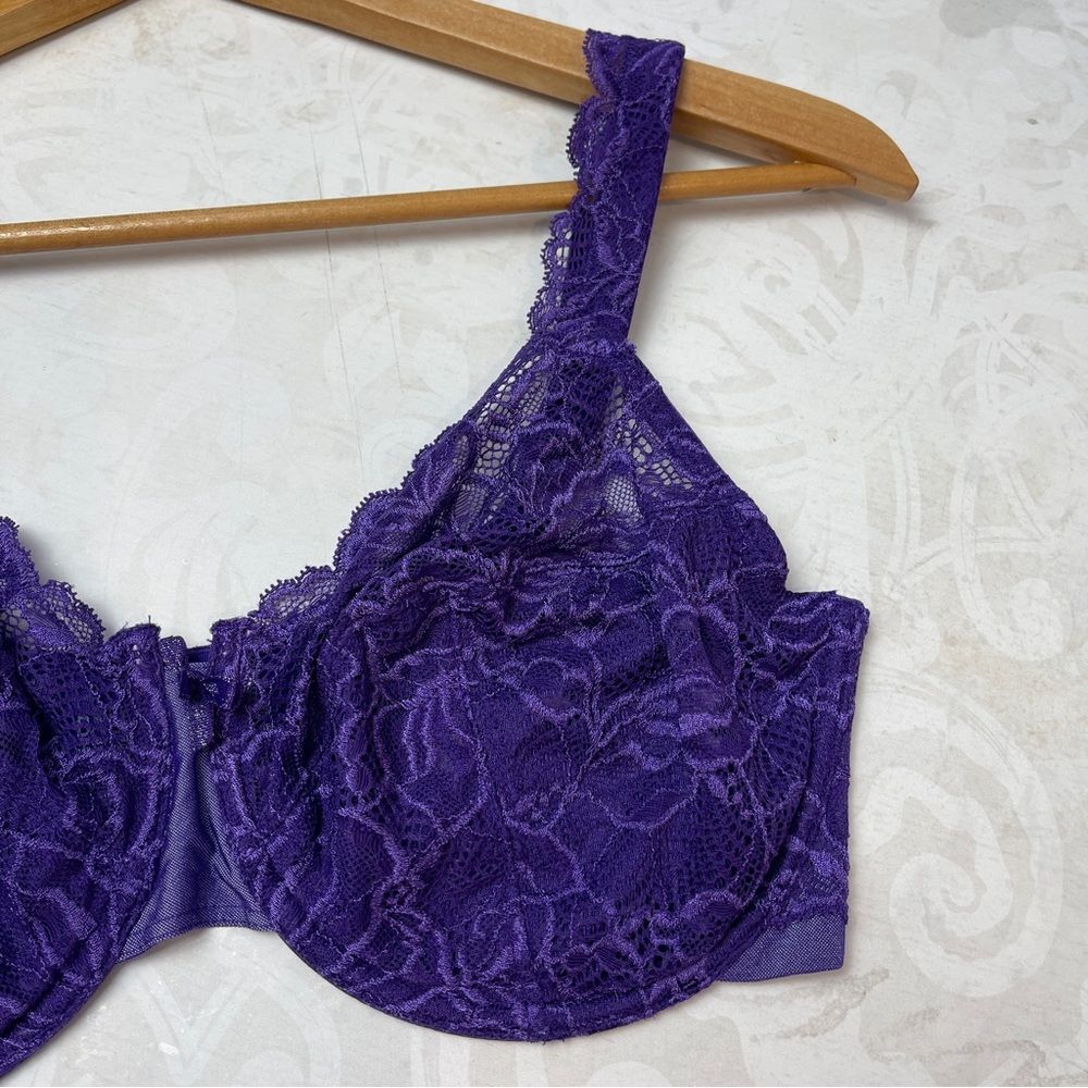 Bali Women's Lace Desire 6543 Purple Lace Bra Size 36DD - Picture 6 of 9